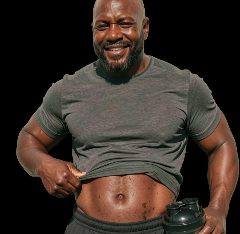 Patient measuring waist progress